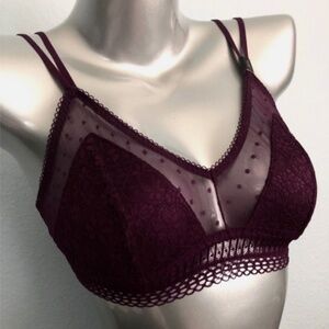 Victorias Secret Nwt Dot Mesh & Lace Kir Strappy Bralette Bra VS XS